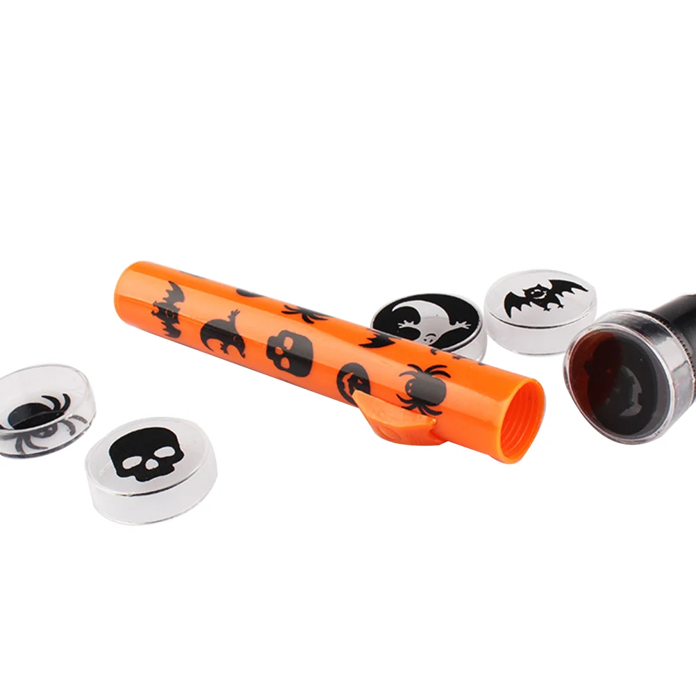 Flashlight Haunted House Halloween Props Projector Lamp Orange Pumpkin Ghost Pattern