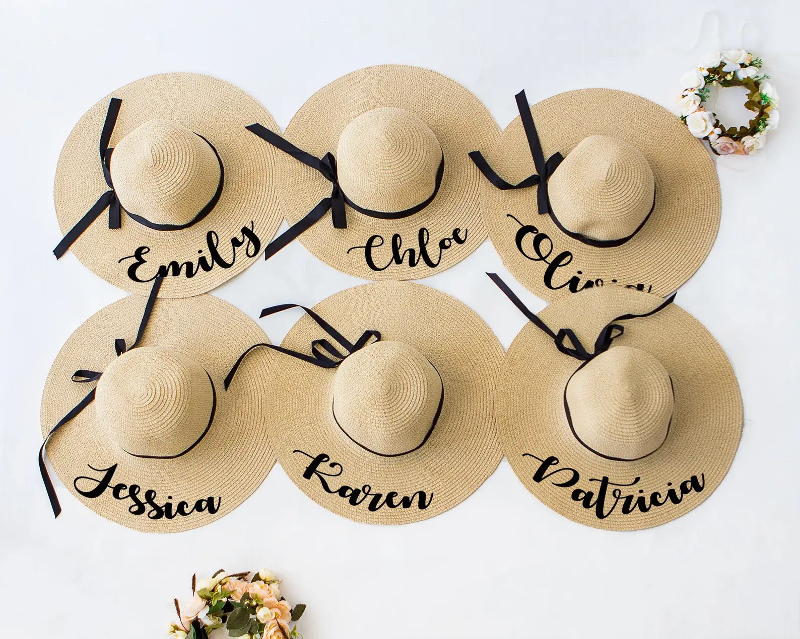 Custom Name Floppy Beach Hat Bride to be Gift Bridal Party Hat Honeymoon Beach Weekend Bachelorette Trip Sun Hat Honeymoon Gifts