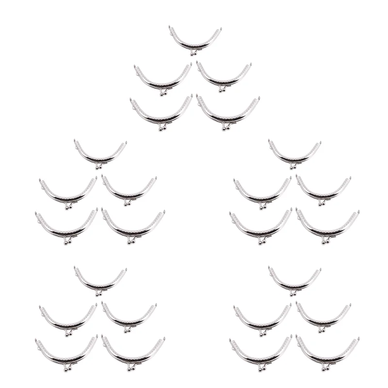 

25 металлических каркасов с застежкой-аркой в виде арки, кошелек в стиле монет, серебристый-B09B