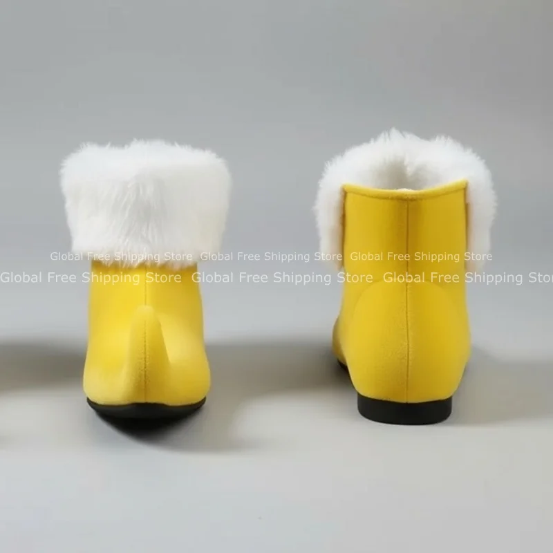 Neue Elfen-Santa-Claus-Schuhe für Erwachsene, rote Stiefeletten mit Glöckchen, Weihnachts-Cosplay-Party-Bühnen-Requisiten, Unisex-Schuhe mit rohem Rand – Detail 2