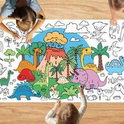 Mantel grande con dibujo de dinosaurio para niños, suministros de fiesta de cumpleaños, libros para colorear, DIY