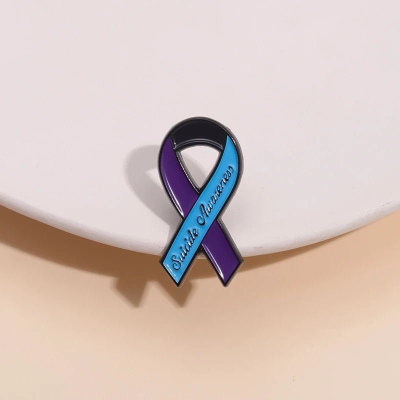 Suicide Awareness Enamel Pins Care Mental Health Autism Ribbon Brooch Lapel Badge Clothes Backpack Jewelry Accessories For Kid