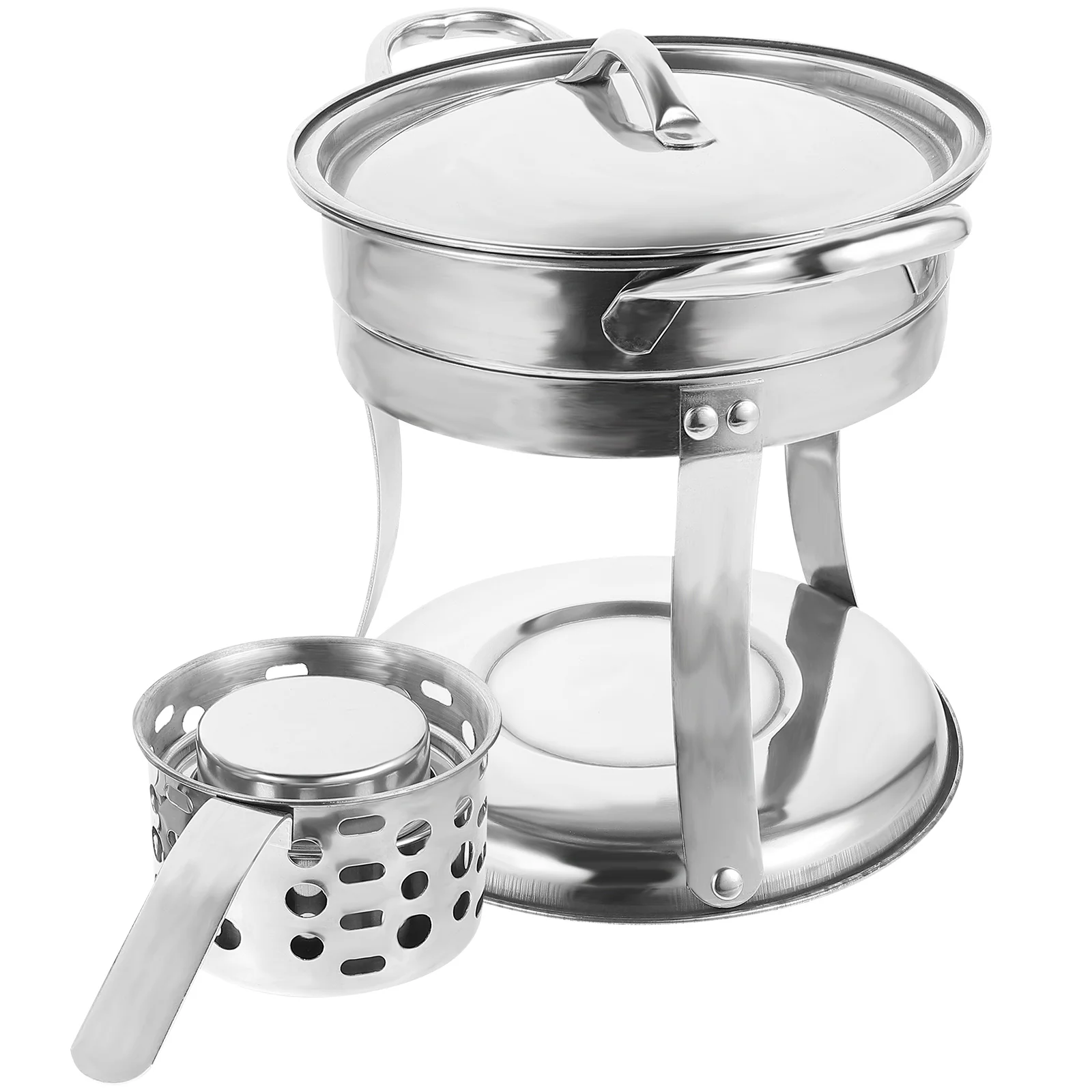 Single Fire Stove Hot Pot Cooker Double Handle Hotpot Stock Pan Small Glass Stainless Steel Indoor Container