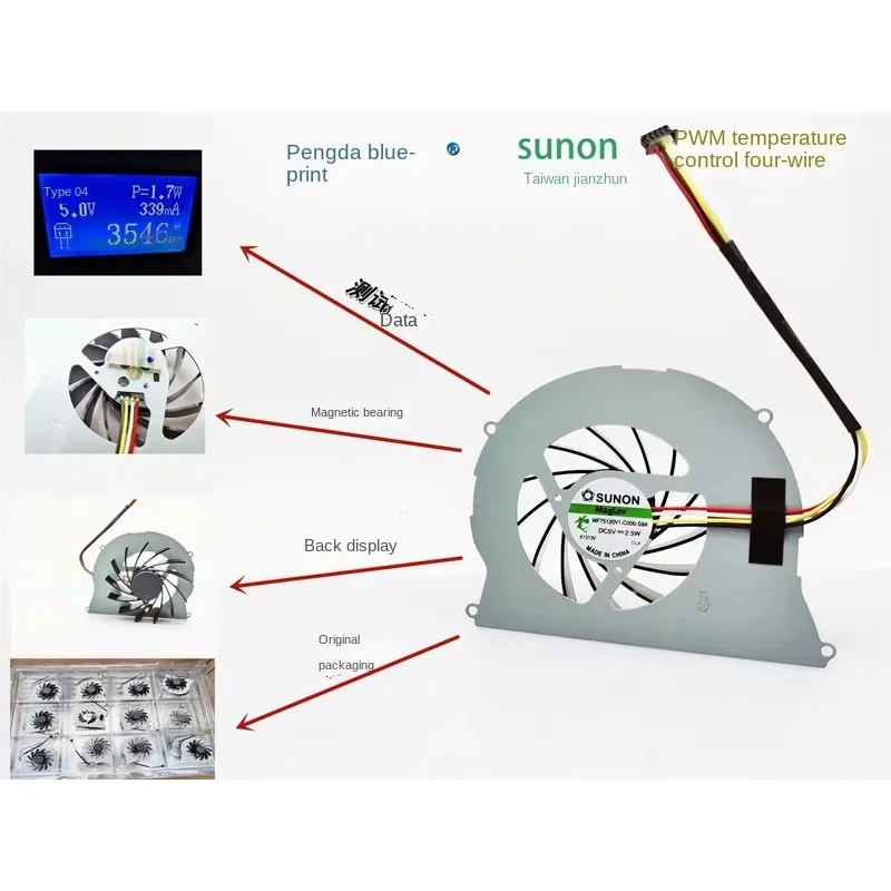 pa Newly Built MF75120V1-C000-S9A Turbine Frameless 5V 2.5W Magnetic Levitation Bearing PWM Temperature Control Fan