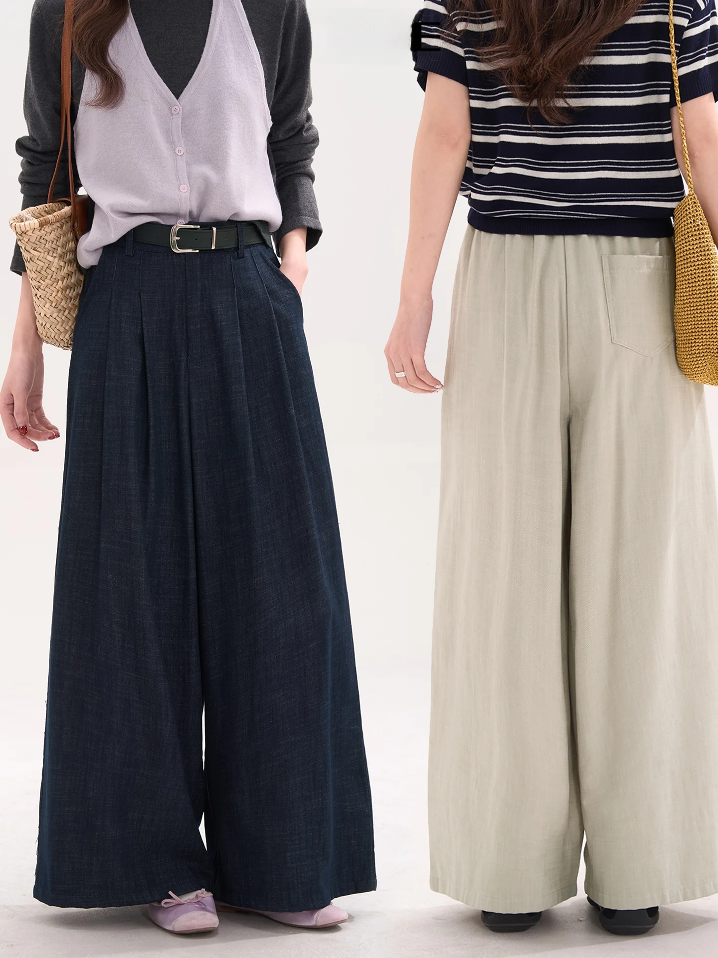 

Женские повседневные широкие брюки Heme с высокой талией, свободного прямого кроя, универсальные льняные брюки для лета и весны