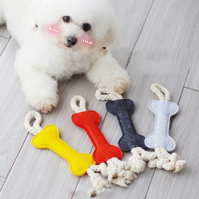 

Dog Toy Knot Ropes Toys for Dogs Chewing Bone-shaped Dogs Toy Cotton Ropes Dog Teeth Grinding Rope Puppy Training Pet Products