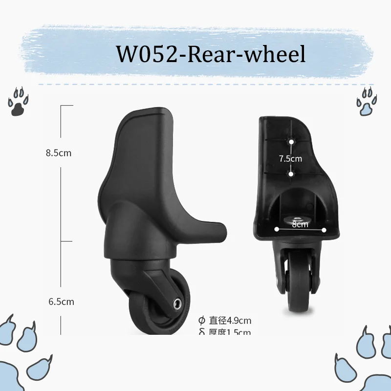 For W052 Ultra-Silent Bearing Wheels-Luggage Wheels Load-bearing Installation Wear-resistant, Slip-resistant, Pressure-resistant