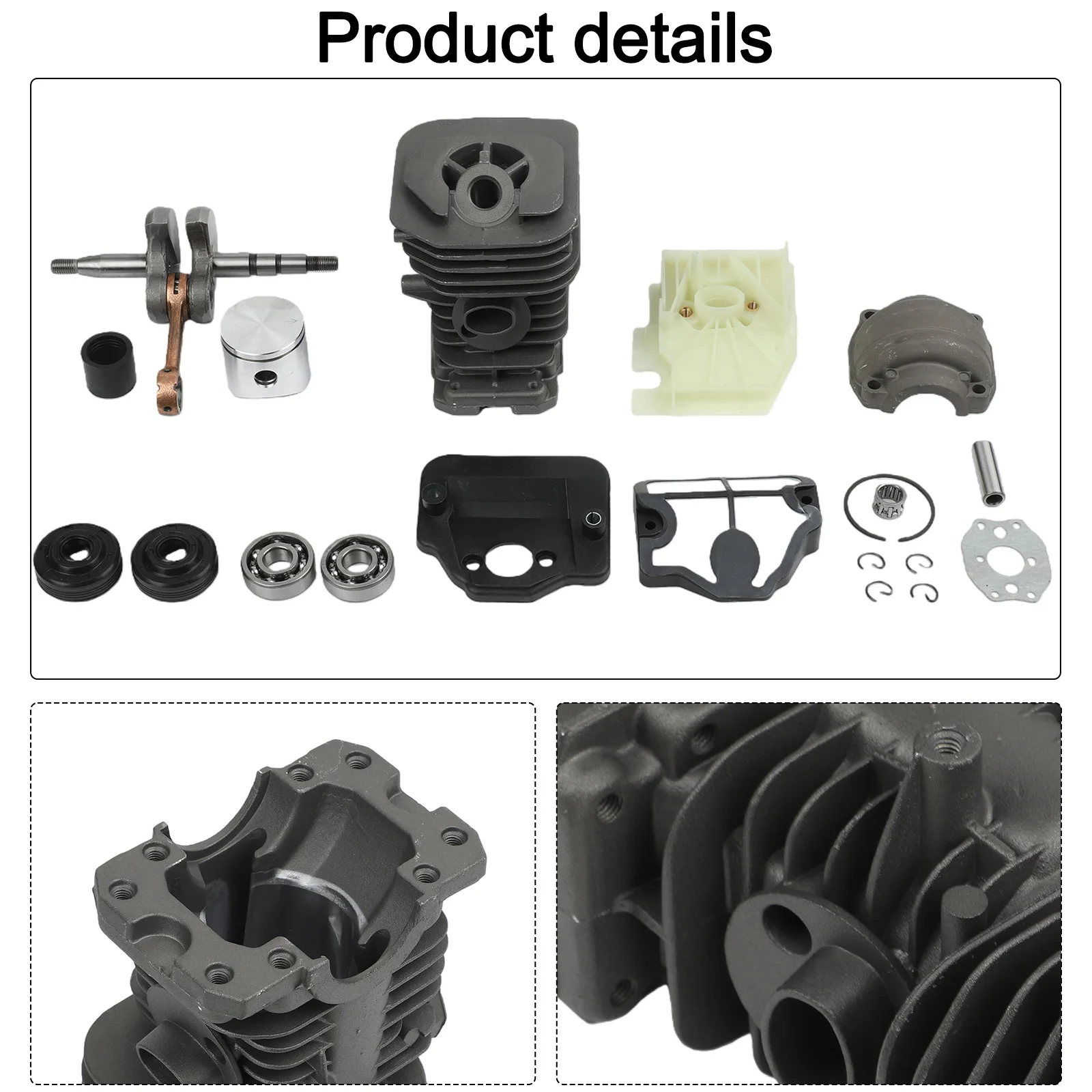 Chainsaw Engine Parts 10mm Pin Diameter 38mm Cylinder Kit Metal Plastic Material Precise Specifications Proper Fit