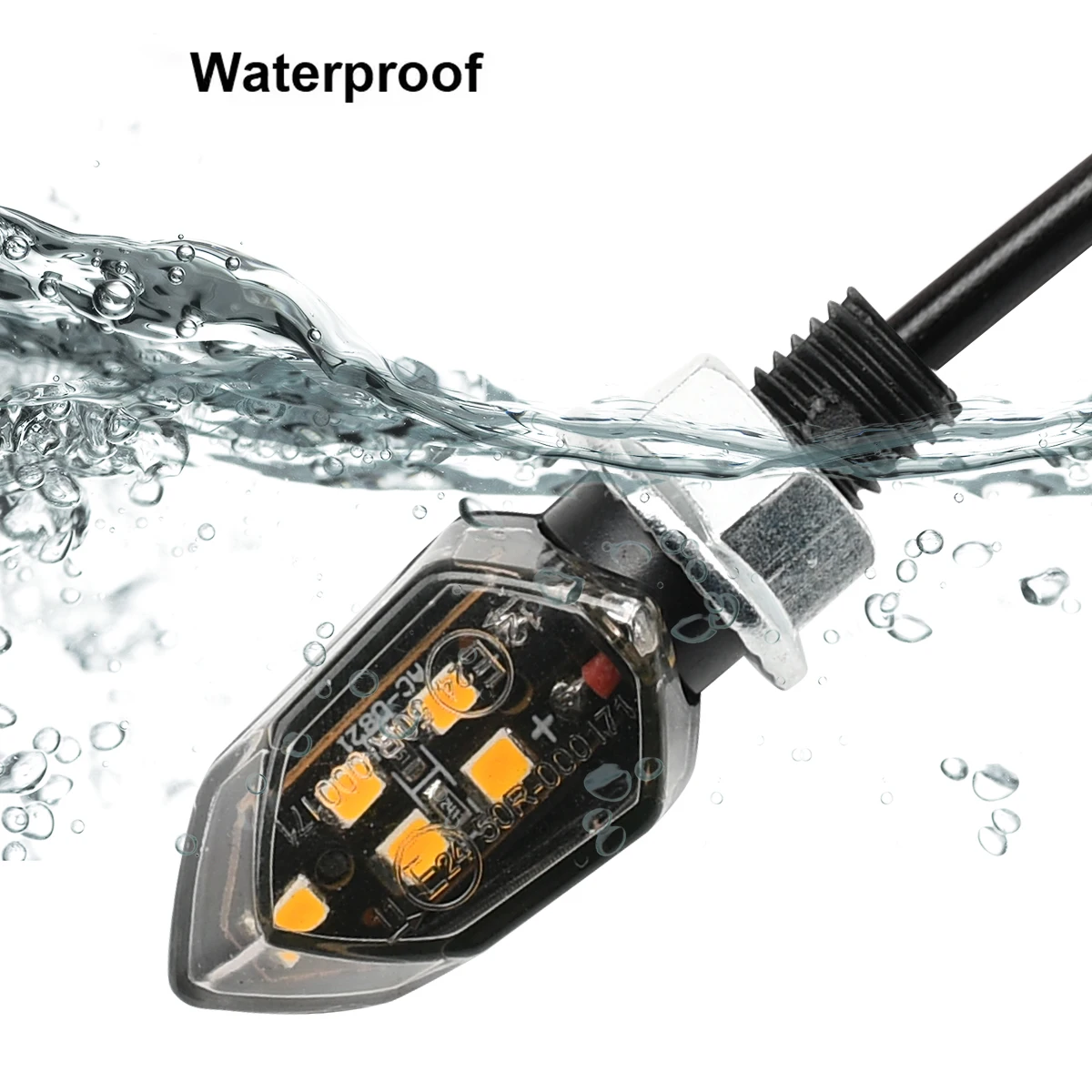 2pcs LED Motorcycle Turn Signal Lights Universal Super Bright Mini Motorbike Amber Blinker LED Indicators Light 12V