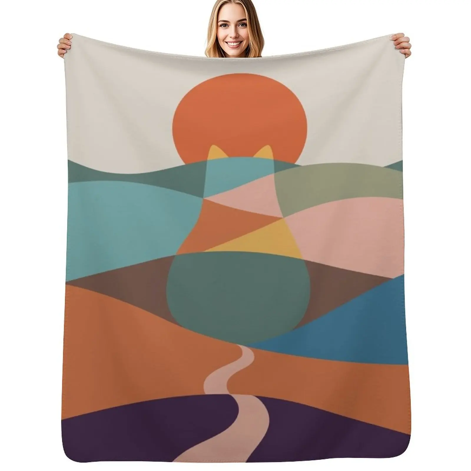 Cat Landscape 65 Throw Blanket Luxury St warm for winter Softest Summer Sofa Throw Furry Blankets