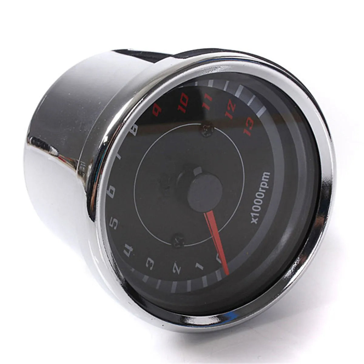 0-13000 RPM 12V 60mm Silver Motorcycle Speedometer Tachometer Odometer Rev Counter