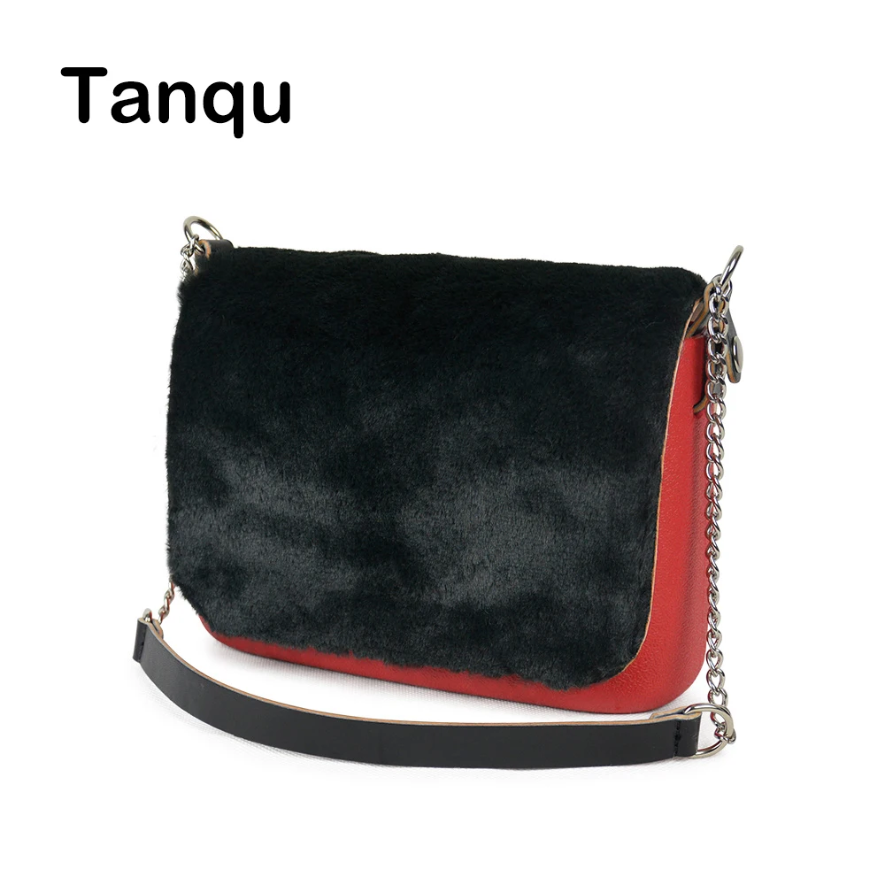 TANQU New Colorful Obag Opocket Style EVA Pocket Plus Soft Plush PU Flap Short Chain Handle Strap with Clip Closure Attachment