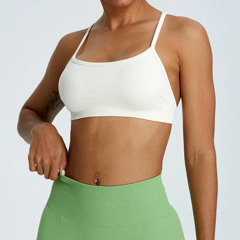 Sexy Neck holder Yoga BH Stretch Damen Sport Unterwäsche bequeme nahtlose Rücken Yoga Wear Tops Damen schnell trocknen engen Sport