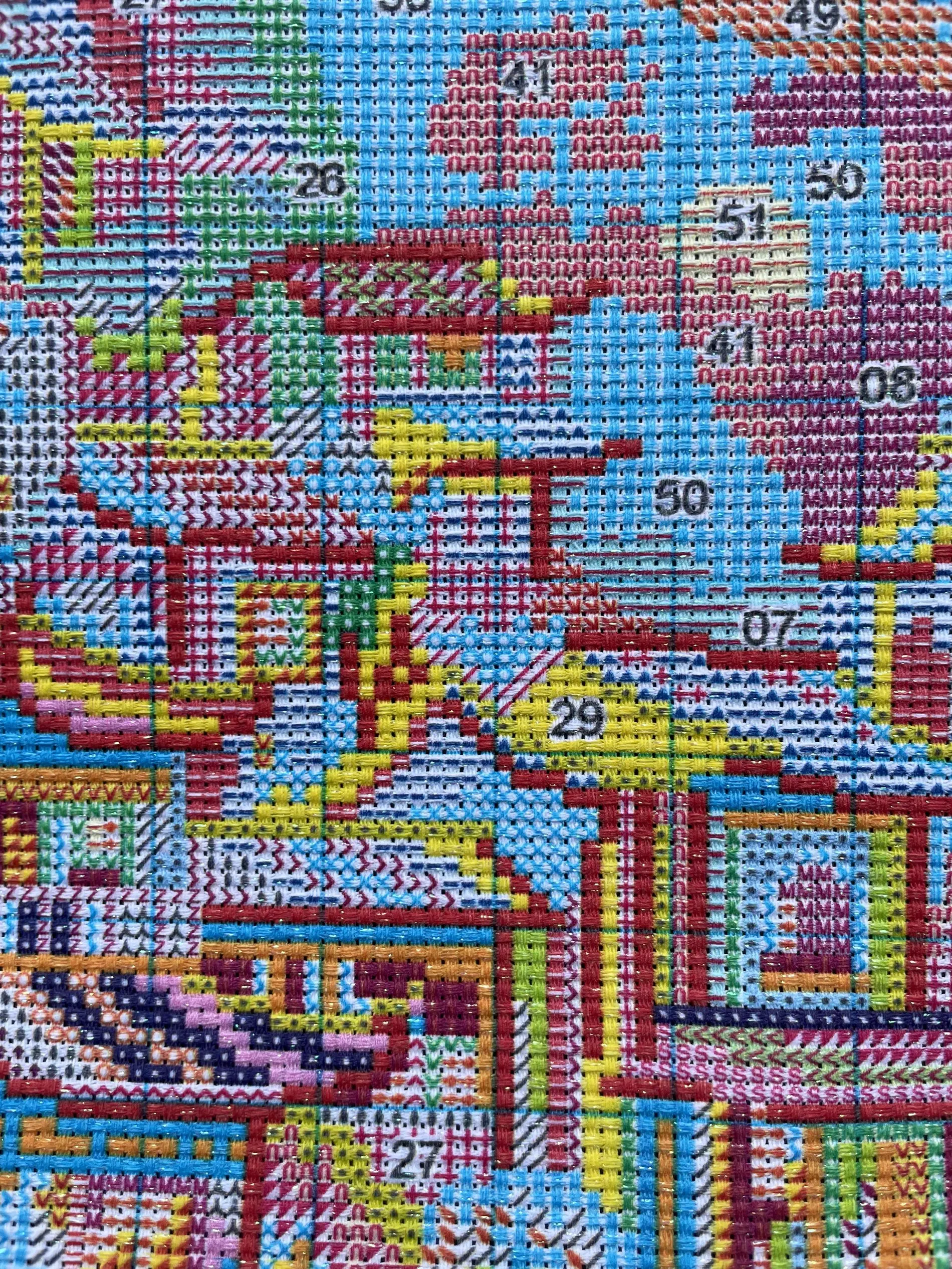 Jiangnan Scenery Cross Stitch Kits Stamped 11CT Needlework DIY Patterns Handmade Embroidery Set 55 Colors
