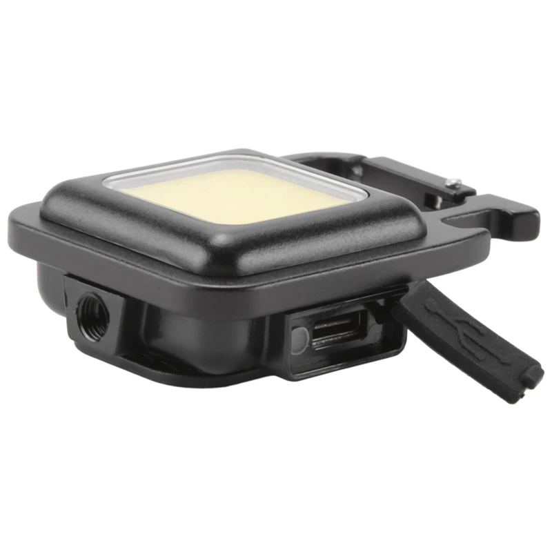 Multi-Function Magnetic Work Light, Camping Keychain Light, vermelho e azul piscando, Mini lanterna, ao ar livre