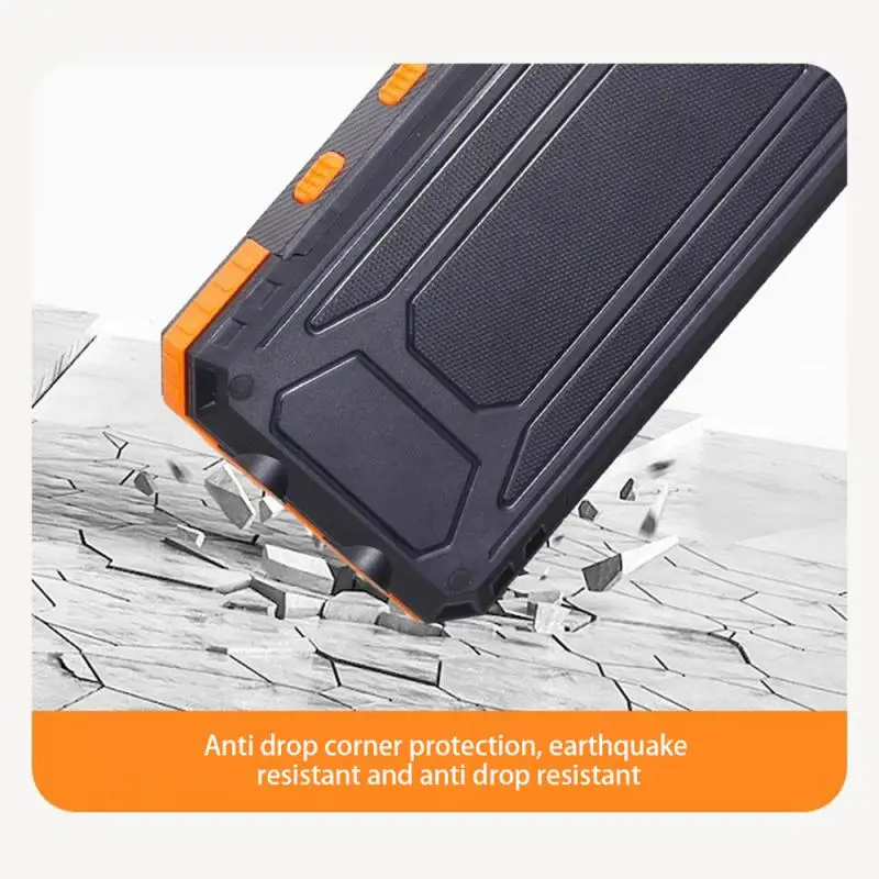 High Capacity 20000mAh Real Mark Solar Power Bank With Wireless Charging And Dual Light Outdoor Portable Charger