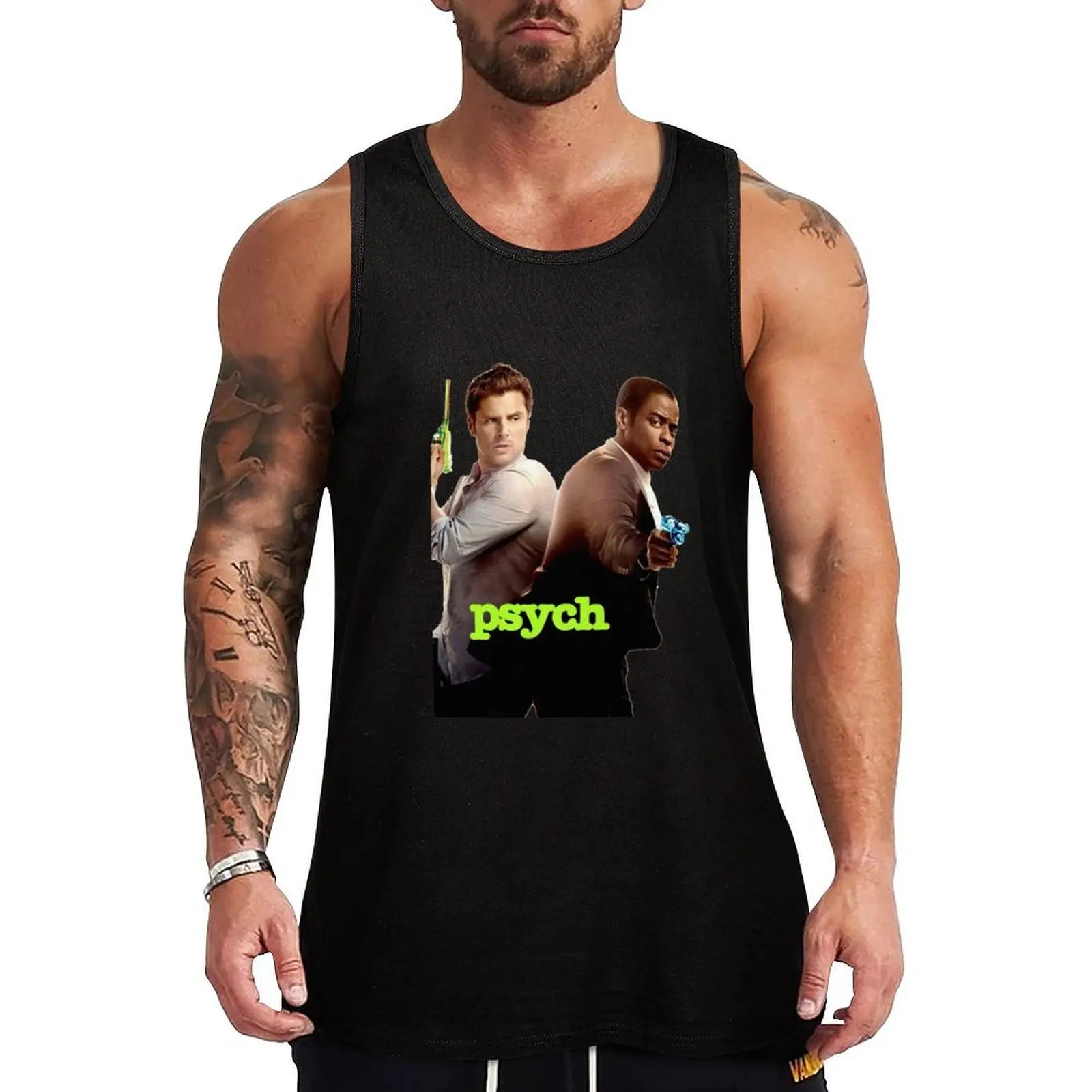 

Psych design Tank Top Street Style Tank Top Casual Urban Sleeveless Top