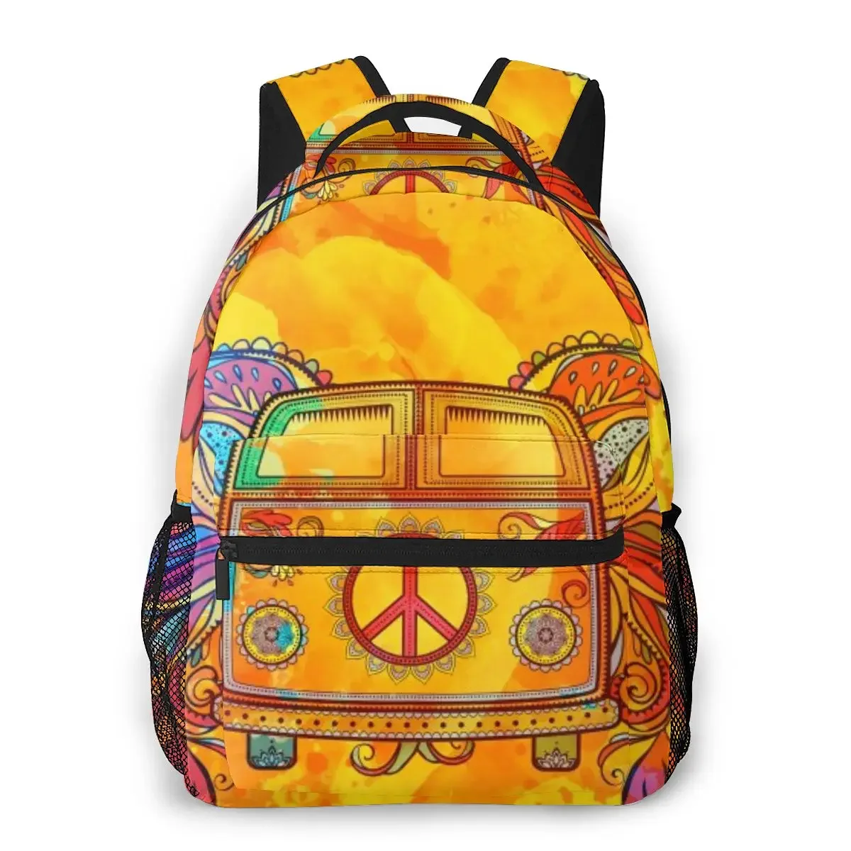 Backpack Women Shoulder Bag Hippie Car Mini Van Retro 1960s Love Fashion School Bag For Teenage Girl Backpacks Travel Bag