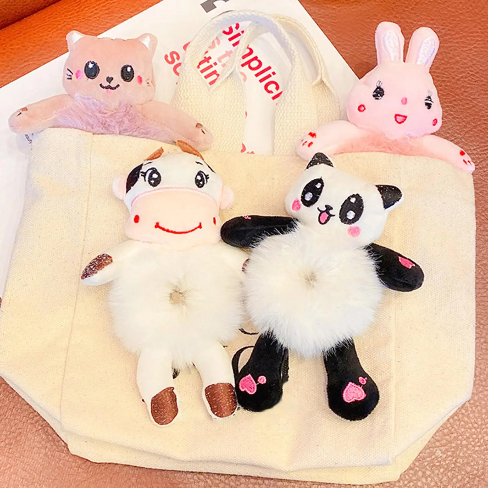 Plush Elastic Hair Ties Cute Cartoon Hair Bands for Girls Party Headwear Wedding Accessories Women