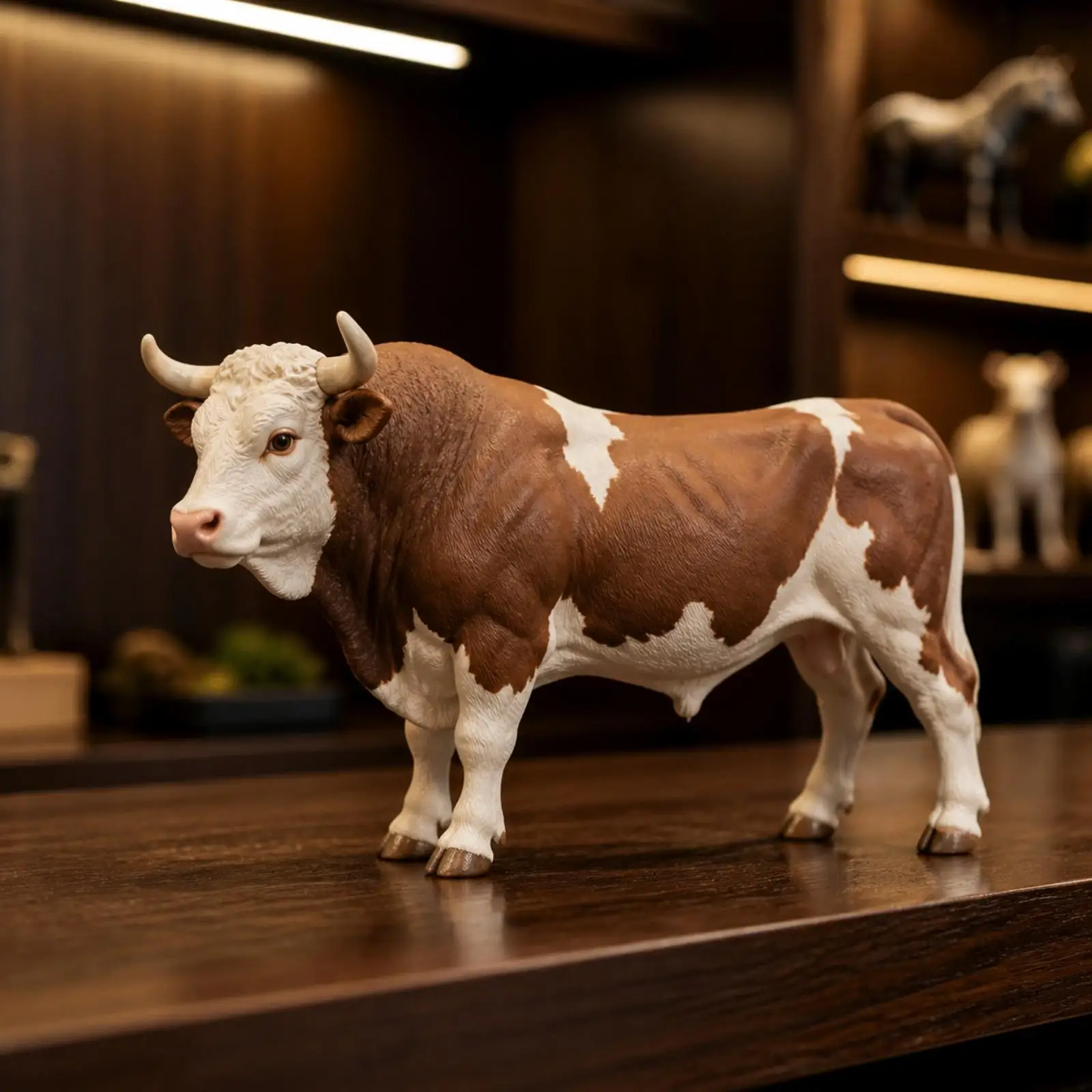 Figura Realista de Toro de Granja de PVC para Exhibición en Escenas de Granja en Miniatura