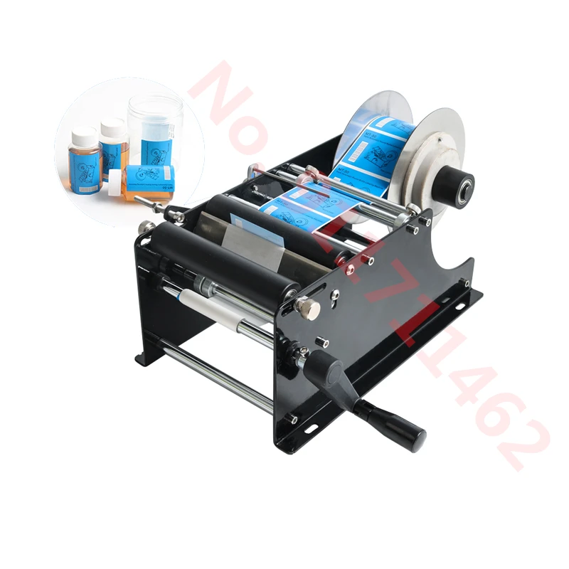 Round Bottle Label Packing Machine Manual Label Stick Machine Glass Plastic Round Bottle Labeler Labeling Machine