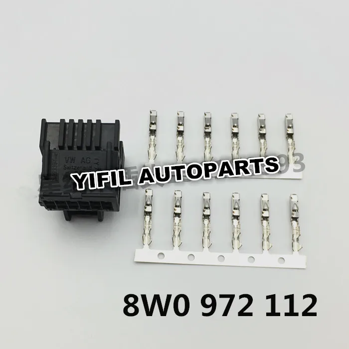 12 Pin/Way Female Radar Module Parking Assist Controller Plug Connector With Terminal For VW Audi 8W0 972 112