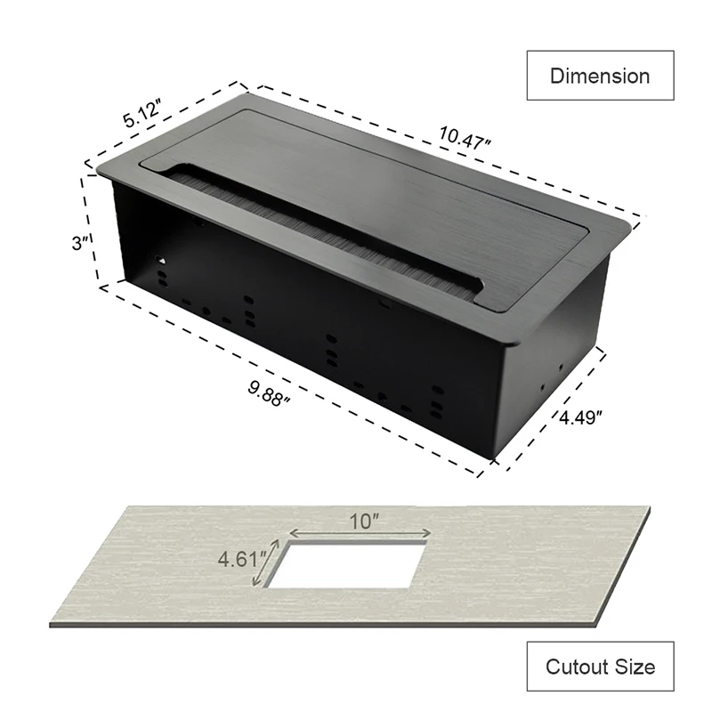 Sikat Flip Up soket tersembunyi meja, furnitur meja Strip daya dengan Outlet usb 3.0 HDMI tipe-c untuk ruang kantor konferensi