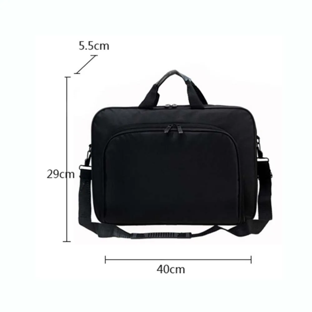 2024 Fashion Business Portable Unisex Nylon Computer Handbags Zipper Shoulder Laptop Simple Bags Briefcase Black bolso hombre