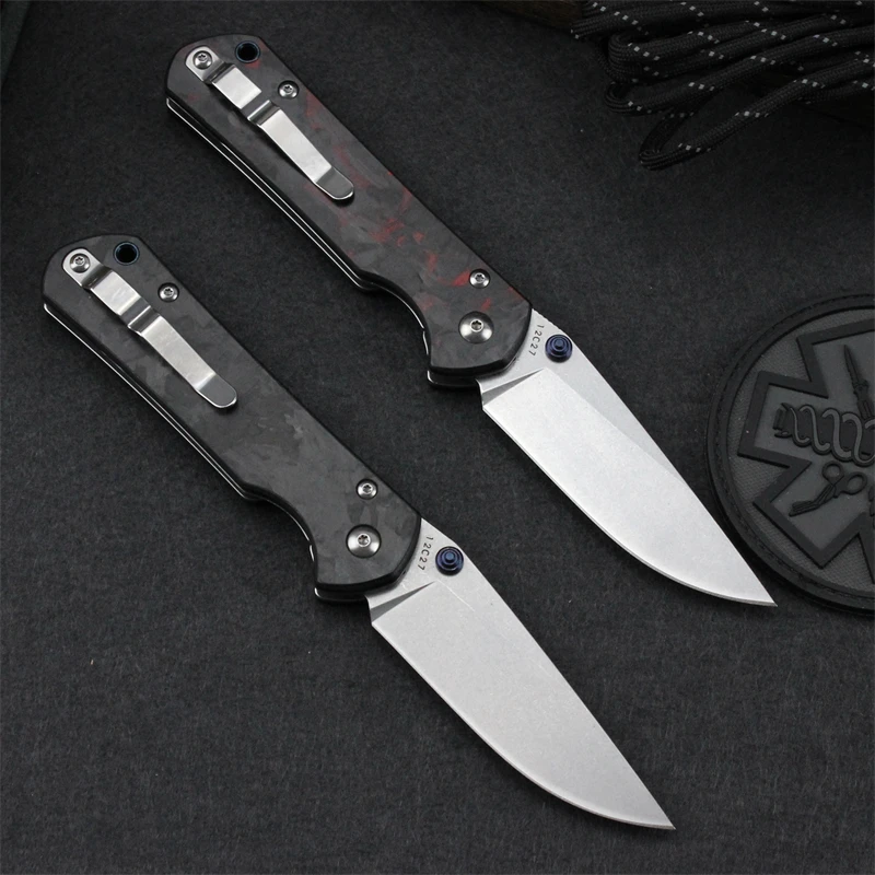 Kesiwo CR D2 Folding Knife Carbon Fiber Handle Utility Camping Kitchen Hunting Outdoor EDC Pocket Knife