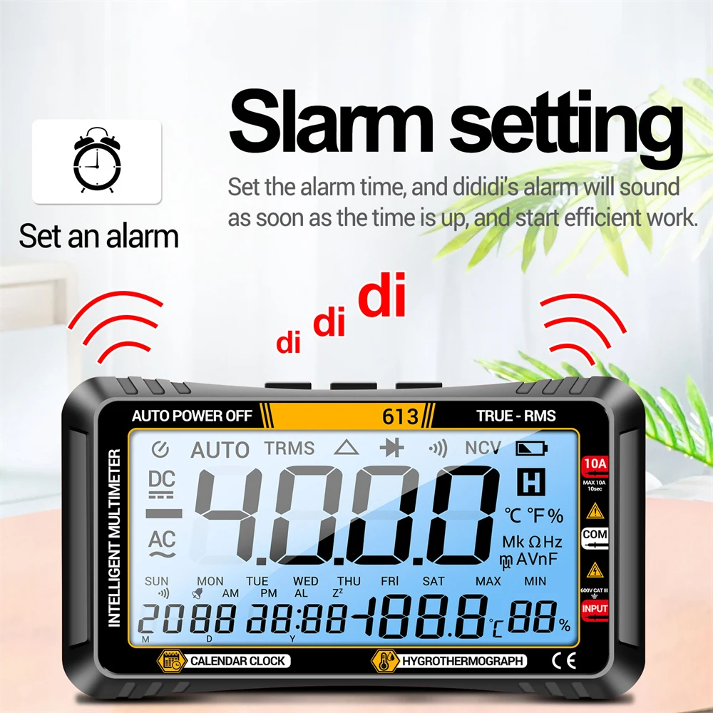 3 in1 LCD Display AC/DC Digital Multimeter Ultraportable True-RMS Multimeter Auto-Ranging Multi Tester