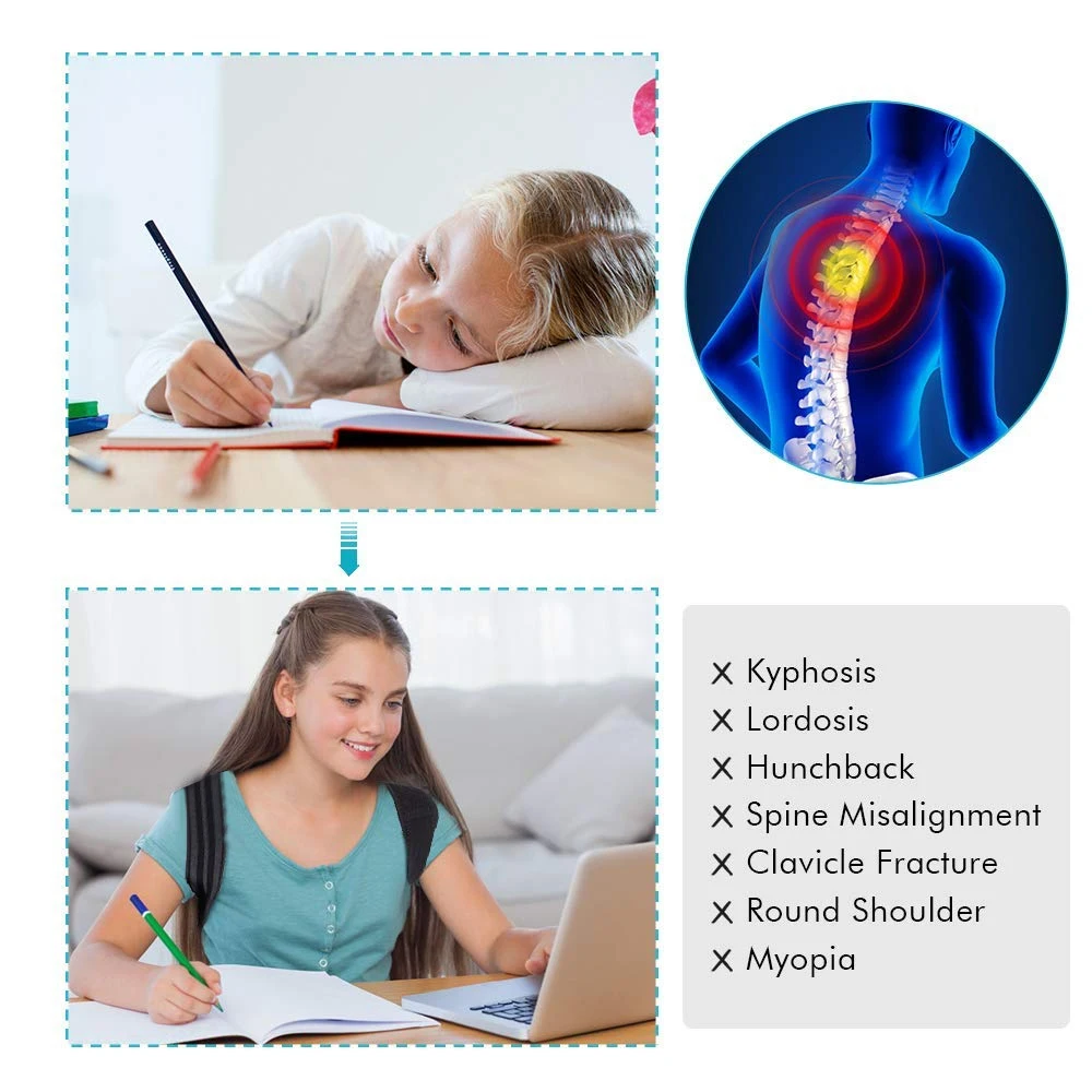 1PCS Posture Corrector for Kids Adjustable Back Straighter Shoulder Pads Upper Back Posture Brace for Teenagers Spinal Support view 6