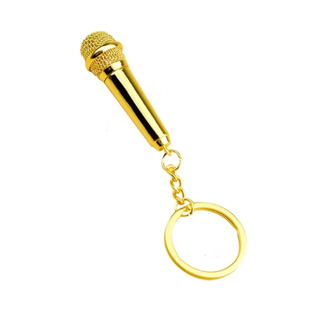 Fashion Microphone Key Ring Personalized Metal Car Key Holder Creative Hip-hop Pendent Key Chain Handbag Accessories