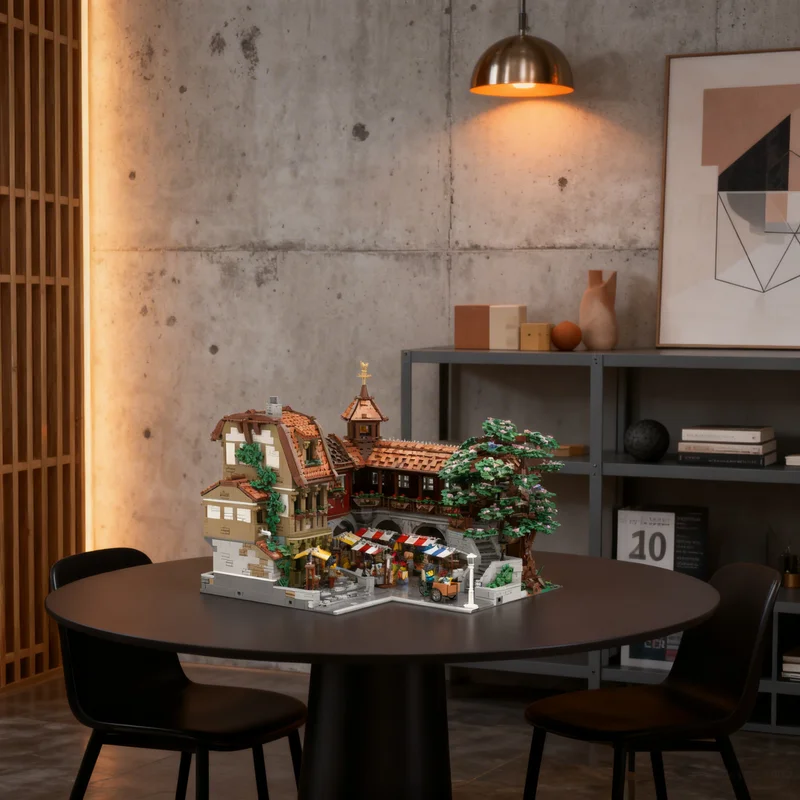 

7301pcs MOC Farmers Market Modular Streetscape Model Building Blocks Architecture Toys Christmas Gifts Education Kids DIY Idea