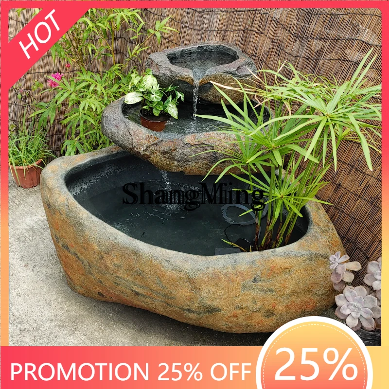 

CL courtyard natural stone flowing water fish tank outdoor garden art stone landscaping