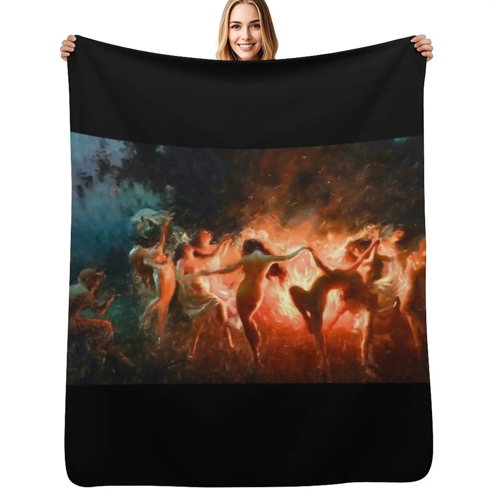 

Fire Dance - Joseph Tomanek - Nymphs Dancing to Pans Flute 1920 Throw Blanket Polar Baby Soft Plaid for sofa Blankets