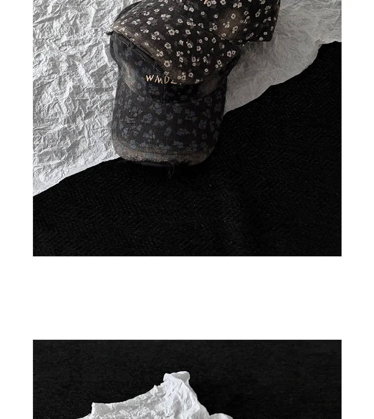 Koreanische Version Süße Blumenmuster-Baseballkappen für Damen Frühling Herbst Straßenmode Vielseitige Persönlichkeit Hip-Hop-Hüte – Detail 16