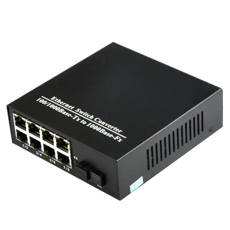 8 RJ-45 Port Media Converter For Network Fiber Optic Media Converter