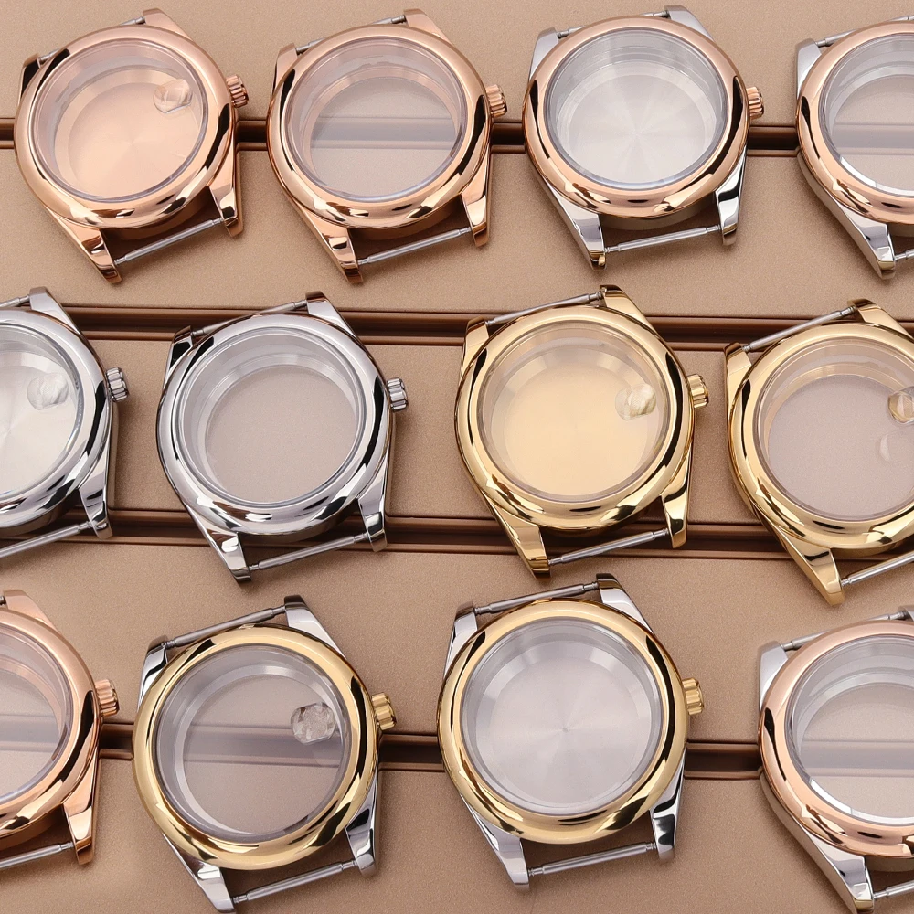 

36mm/39mm NH35 Watch Case Round Edge Bezel Sapphire Crystal For NH34 NH35 NH36/38 Miyota8215 28.5mmDial Oyster Watch Accessories