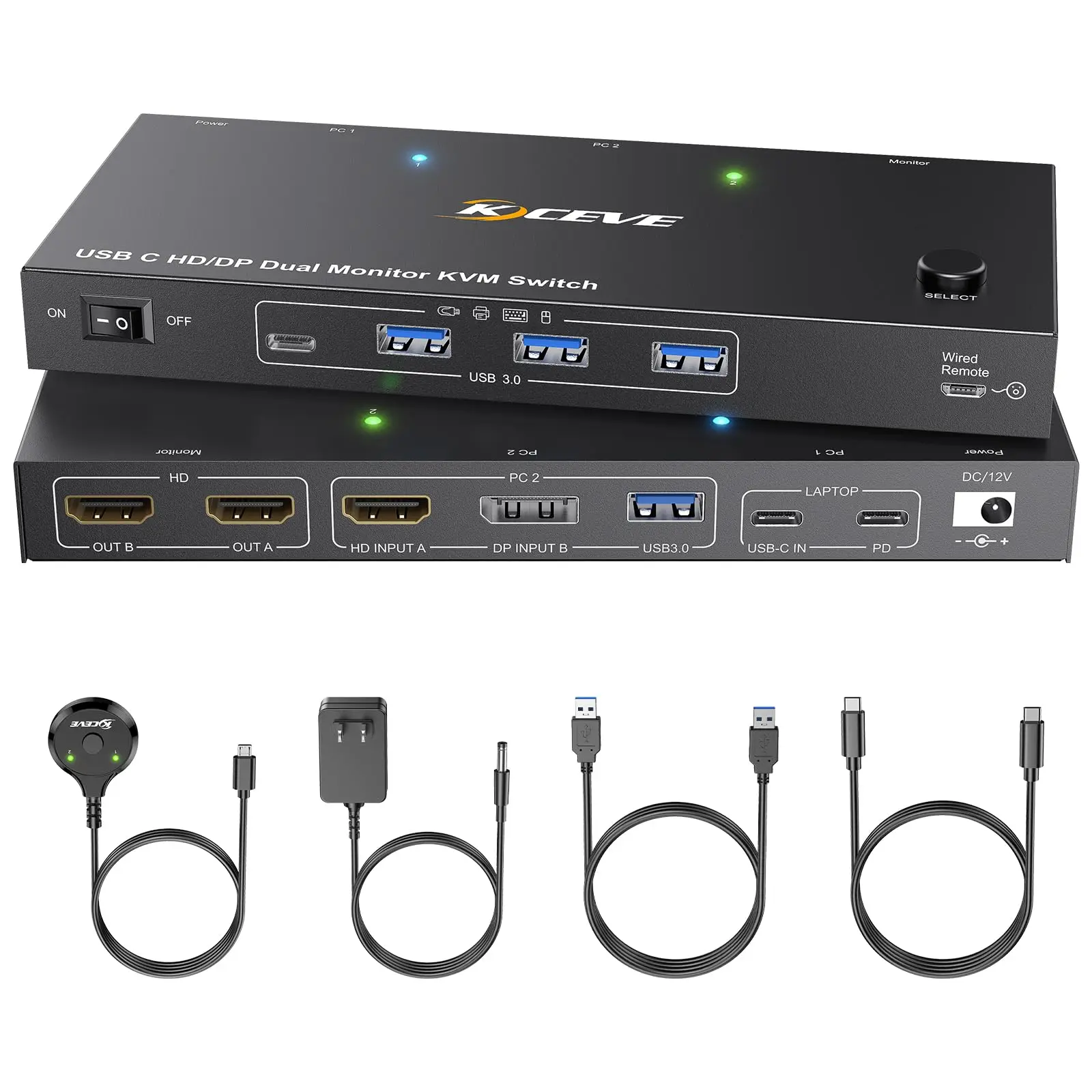 NEW KVM Switch 2 Monitors 2 Computers USB C HDMI DP,KVM Switch Dual Monitor for Laptop & Desktop,USB 3.0 MST Dual HDMI 4K@60Hz - Image 2