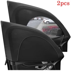 2Pcs Car Window Shade Curtain Elastic Auto Front Rear Side Window Sun Shade Breathable Privacy Sunshade Protection Cover for Car