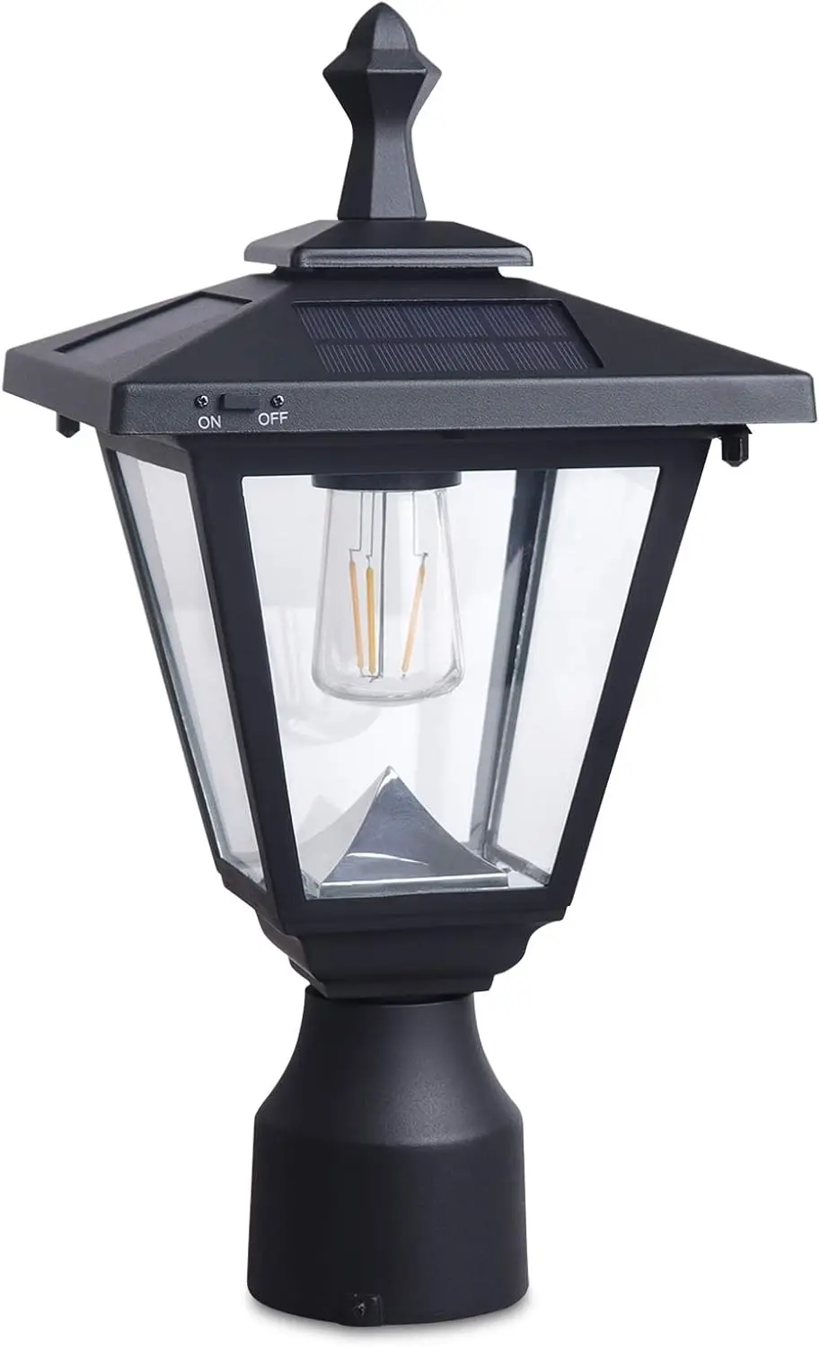 

Solar Lamp Post Light Outdoor Die-Casting Aluminum Black 100 Lumens 3-Inch Fitter Base for Garden