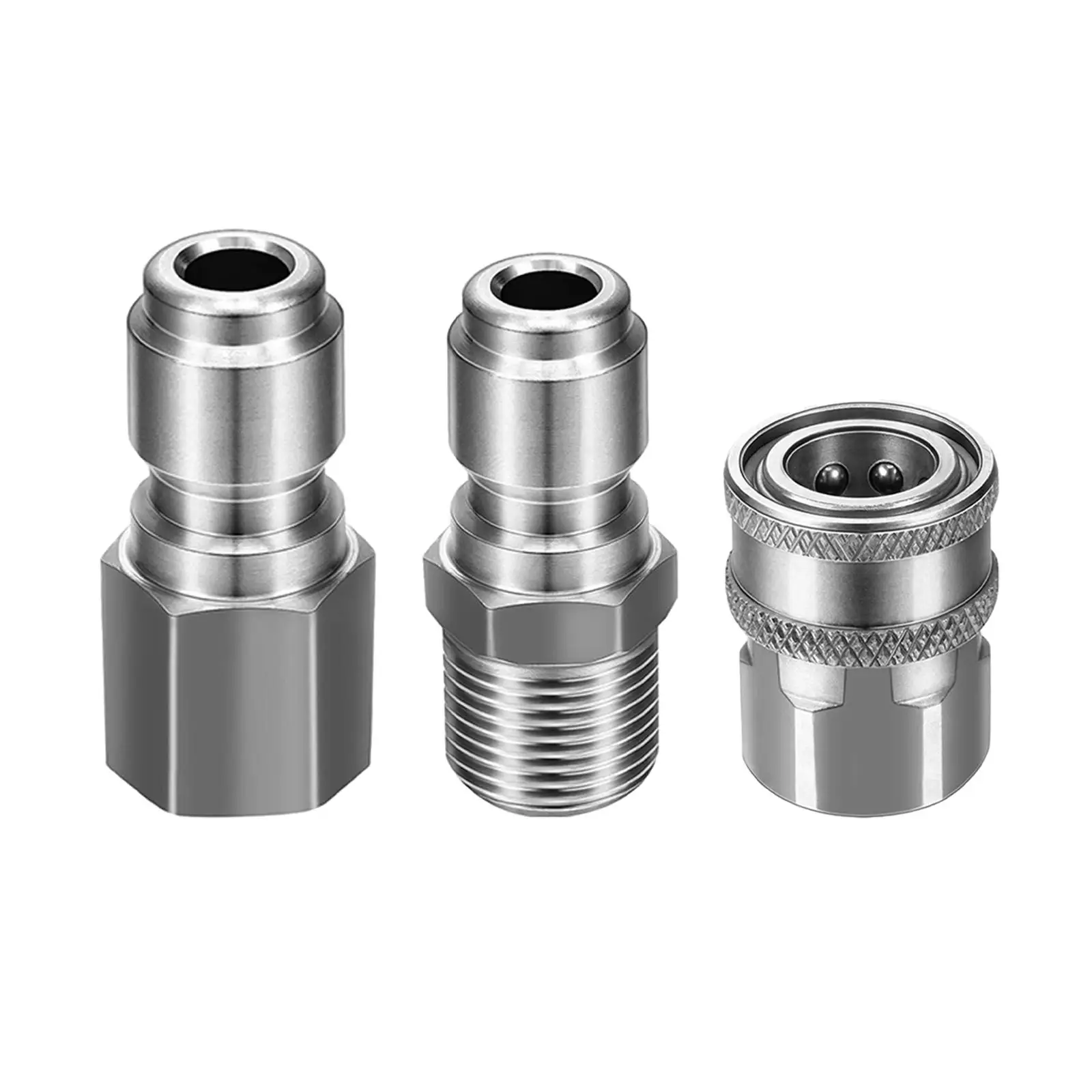 Pressure Washer Coupler, NPT 3/8 Quick Connect Plug Car Washing Accessories Stainless Steel Adapter Fitting for Home Repair