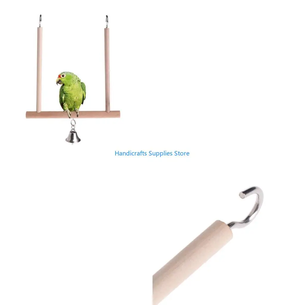 

R1WA Bird Swing Toy Parrot Perch with Perch Natural Stand for Small Birds