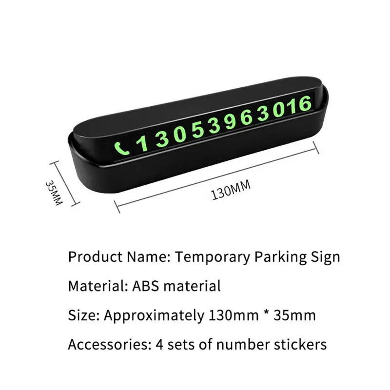1PC Telephone Number Car Park Stop Automobile Accessories Car Temporary Parking Card Phone Number Card Plate