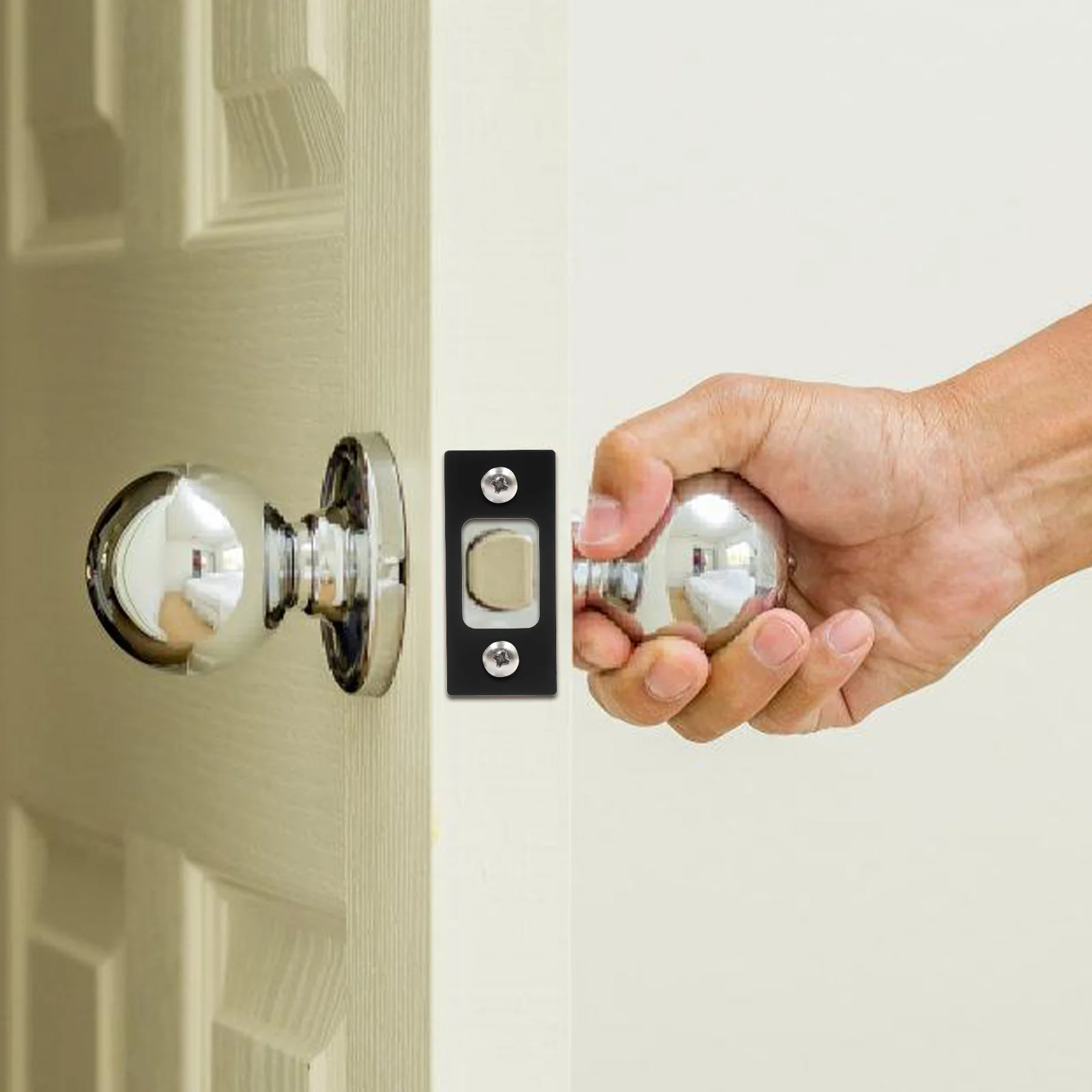 

Stainless Steel Door Strike Plate For Deadbolt Universal Latch Lock Replacement, Front Door Reinforcement Metal Cover,