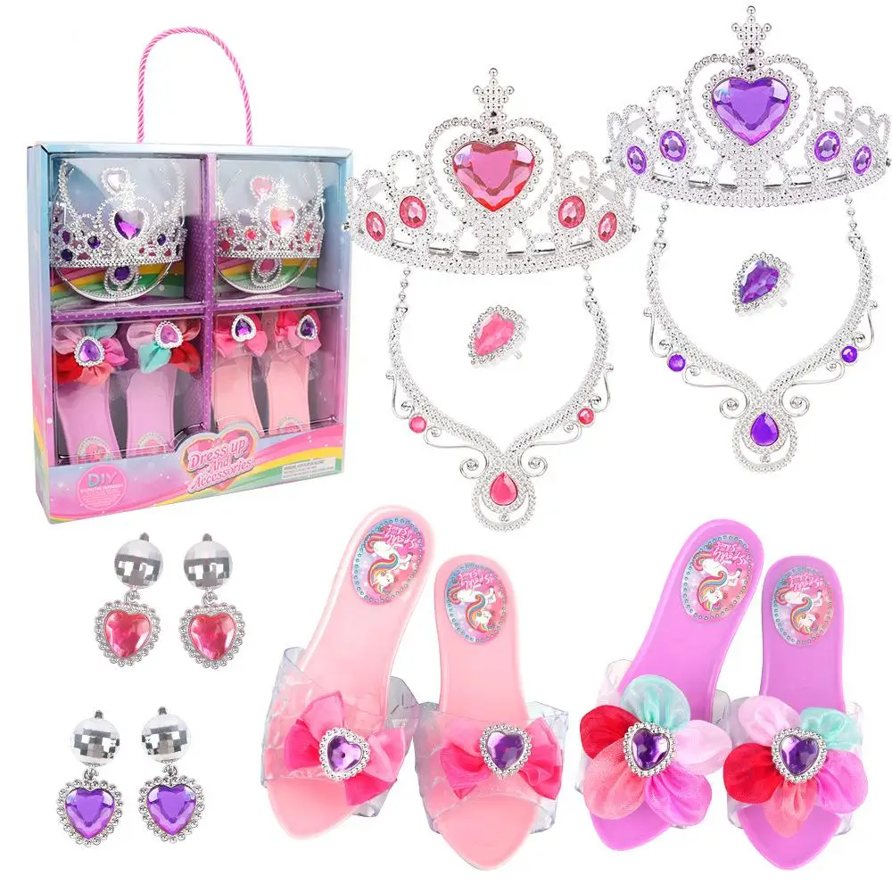 Juego de joyas de cristal para niñas, collar, pendientes, caja de regalo para cumpleaños, Halloween, regalo de Navidad