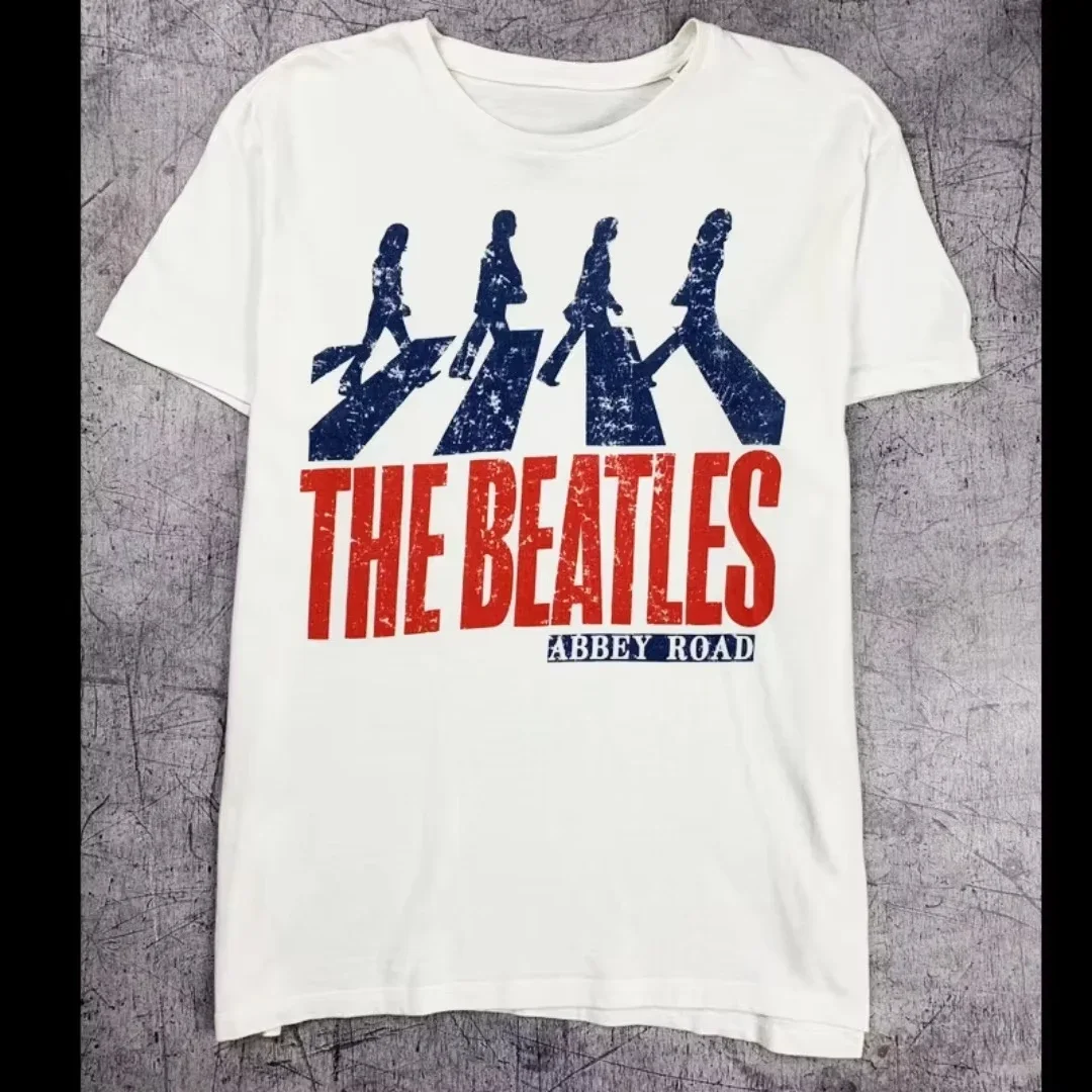 Four Silhouette Walking Print Vintage Washed Graphic T Shirt Men Women Short Sleeve Crew Neck Loose Casual Polyester Top