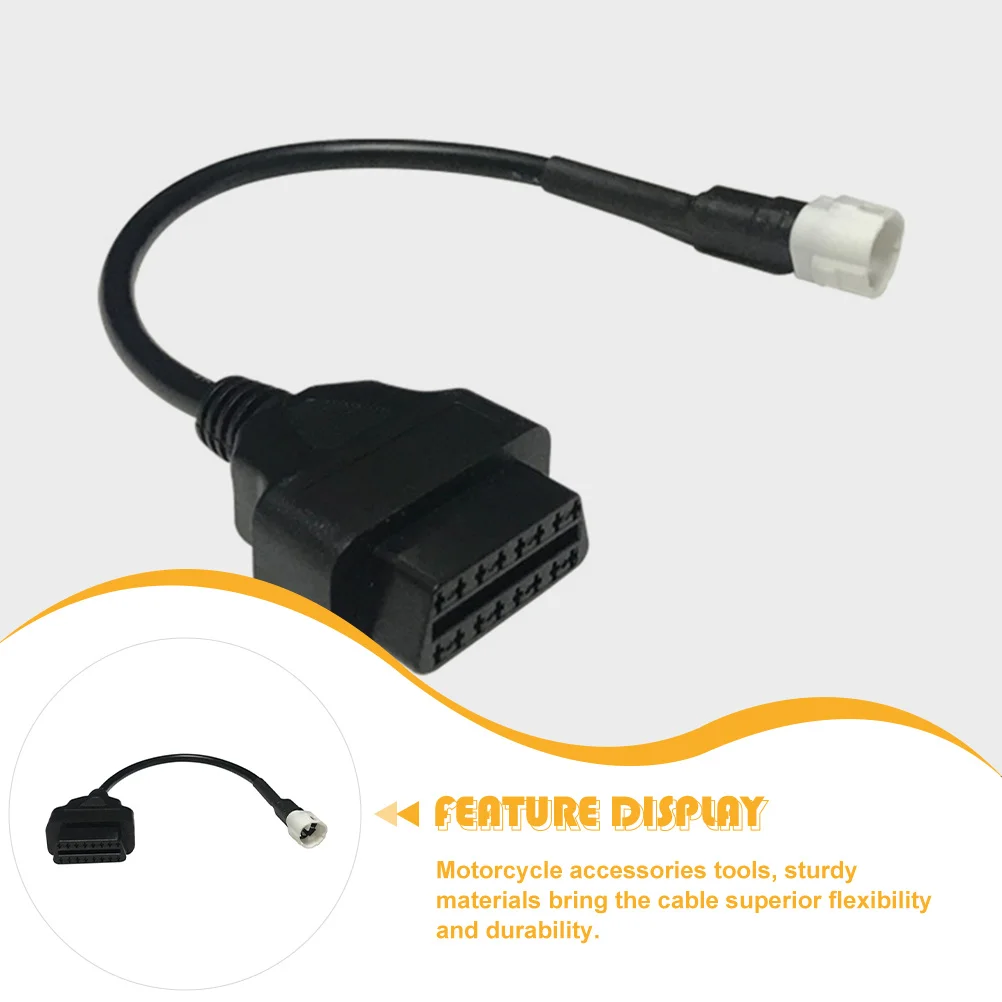 العالمي 3 دبوس 16 دبوس كابل محول Obd2 دراجة نارية تشخيص المحرك كشف الأخطاء مواد قوية Obd2 كابل محول #2