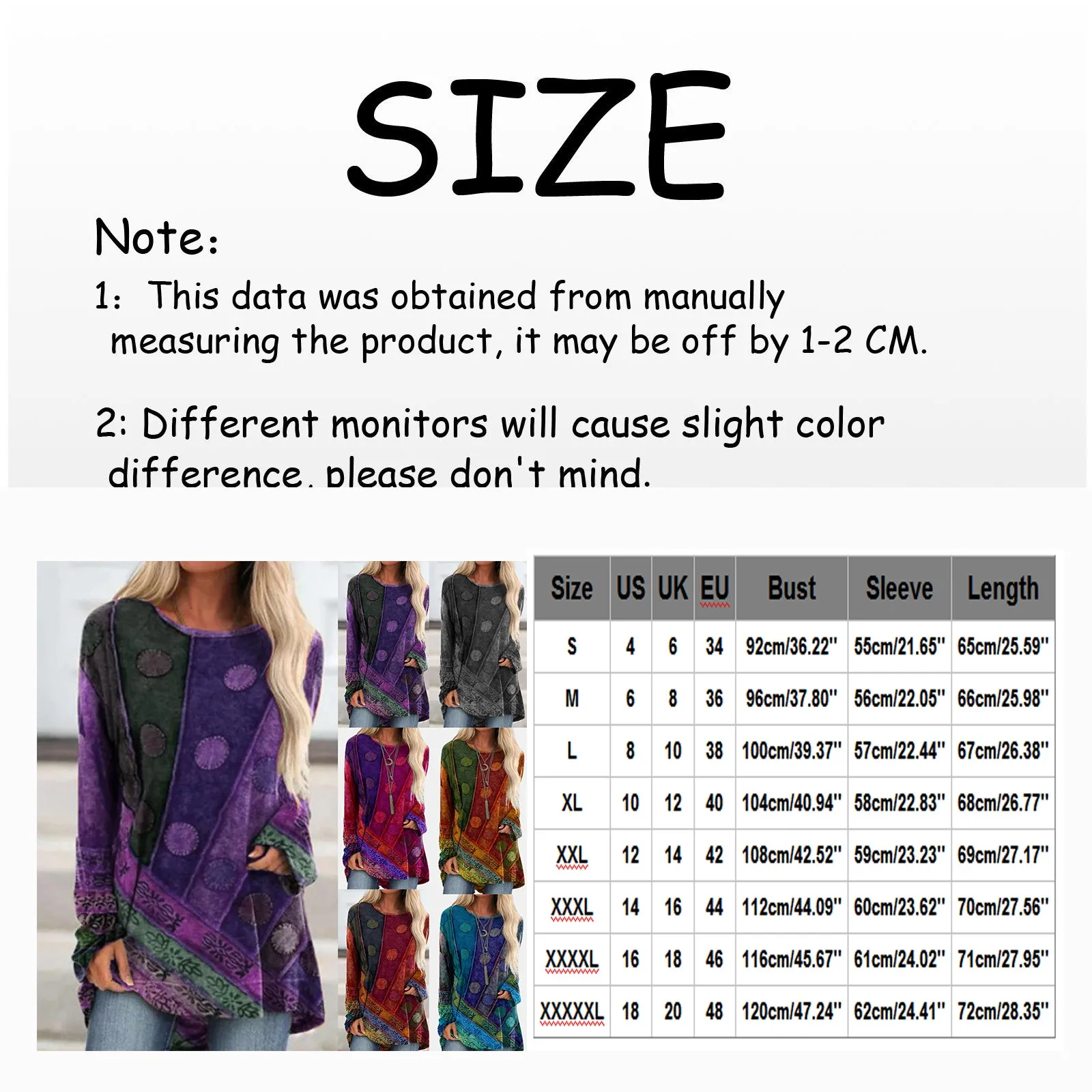 T-shirt da donna di grandi dimensioni stampata in stile etico sciolto a pelo lungo maglione da donna in stile etnico stampato grande abito in maglia