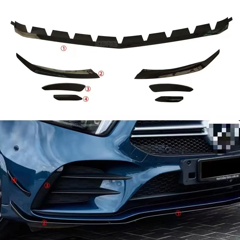 

Gloss Black Front Bumper Aero Splitter Lip Kits Replacement For Mercedes Benz A Class W177 AMG A180 A200 A250 A35 A35L 2022 2023